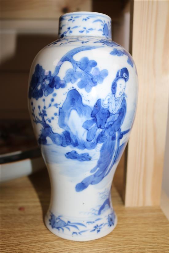 A Chinese blue and white vase